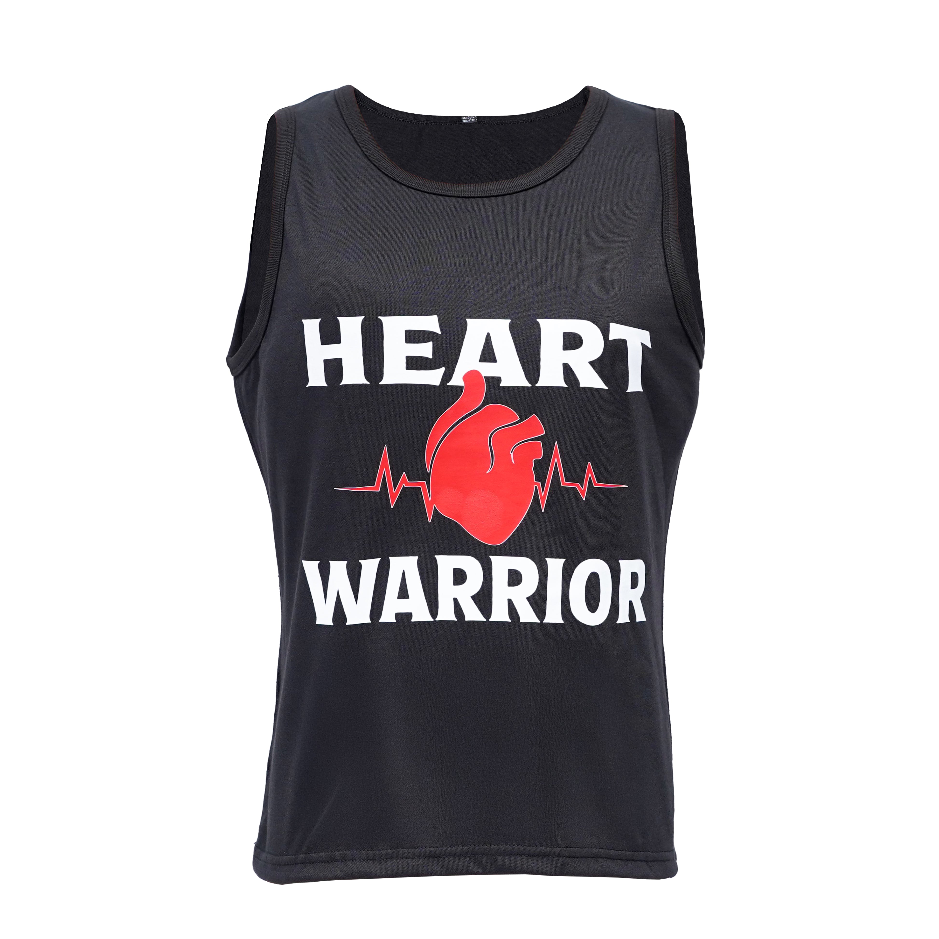 Heart Warrior tank top for Women with logo, breathable cotton interlock fabric, and durable stitching for active wear.